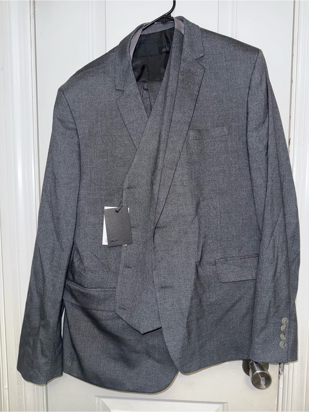 ASOS Men's Gray Three-Piece Suit with Vest